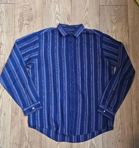LEVIS Casual Striped Shirt Men's Long Sleeve Multicoloured Cotton Blend Large - Picture 1 of 15