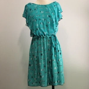 Anna Sui Green Lace Ruffle Tie Waist Romantic Fairy Cottagecore Dress Size S - Picture 1 of 10
