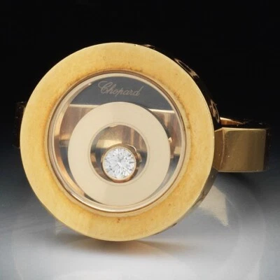 Anillo Chopard "Happy Spirit" Doble Diamante Redondo Oro 18k Foto 1 de 4