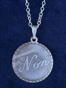 Joyería de latón vintage francesa sin dije sin collar colgante placa de plata de ley - Imagen 1 de 8
