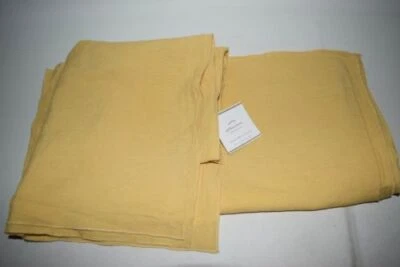 NEW Pottery Barn Belgian Flax Linen Flange Pillow Cover 18" Square Golden Yellow - Image 1 of 2