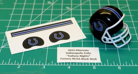 2023 Indianapolis Colts Alternate DIECUT decals w/BLACK Gumball Football Helmet Cover