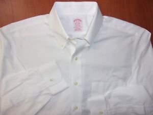 Brooks Brothers Madison Non-Iron American Supima Cotton White Dress Shirt 15-35