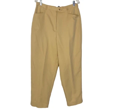 Calça Relax TALBOTS Feminina Cropped Tamanho 14 Amarelo Mostarda Escritório Carreira Casual - Imagem 1 de 4