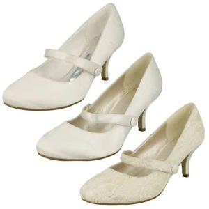 Ladies Anne Michelle Low Heel Wedding Shoes - Picture 1 of 28