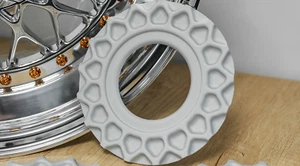 16" 17" BBS RS Waffel Aluminium Nabenkappe 3 Stück geteilter Rand NEU - Bild 1 von 3
