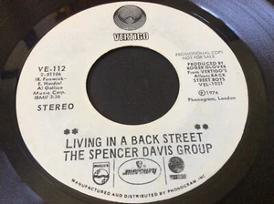 THE SPENCER DAVIS GROUP 1974 U.S.πΊπΈ PROMO 7β LIVING IN A BACK STREET *VERTIGO* - Picture 1 of 2
