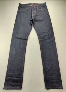 Penguin Men's 28x32 Blue Denim Button Fly Cotton Straight Leg Jeans - Picture 1 of 10