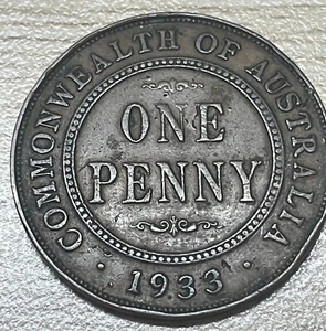 1932/3 Australian Penny Error Coin OVERDATE (#59) - Picture 1 of 3