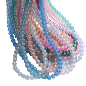 100pcs/Strd Candy Color Frosted Transparent Glass Beads Round Loose Spacer 8mm - Picture 1 of 22