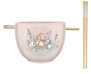 Disney Winnie The Pooh Ceramic Bowl With Chopsticks FREE SHIPPING - Picture 1 of 7