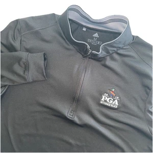 Adidas Herren Medium Schwarz Pullover 1/4 Zip PGA Bethpage Schwarz Golfschläger - Bild 1 von 6