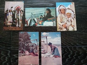 5 Vintage Native American Navajo & Sioux Postcards - Picture 1 of 7