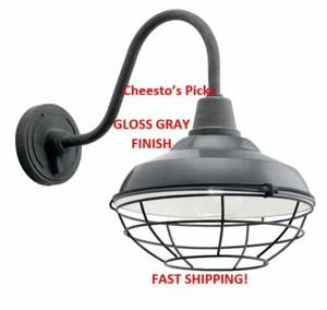Kichler Pier 1-Light 12.5" Outdoor Wall Lantern Sconce in Gloss Grey 49990GG - Picture 1 of 2
