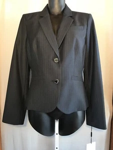 Calvin Klein Damen Petites 10, 12, 14, Anzug Sakko Blazer grau gestreift - Bild 1 von 12