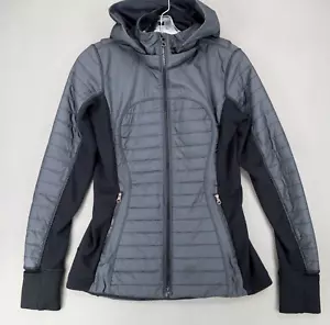 DEFECTO** LULULEMON First Mile Chaqueta Mujer 6 Negro Glyde Softshell Lycra Capa Media - Imagen 1 de 9