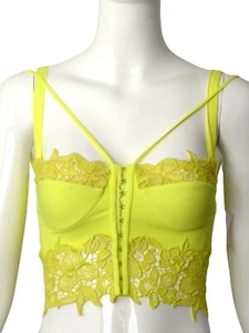 Versace - Neu mit Etikett 2023 gelbes Bustier aus Krepp & Spitze, Größe 2 - Bild 1 von 5