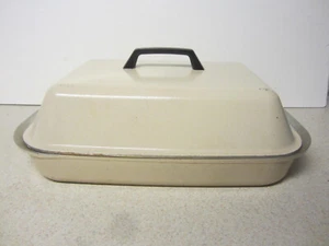 Vintage KF Kitchen Fair Roaster Almond Dutch Oven Pot Cookware W/ Lid Rectangle - Picture 1 of 16