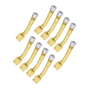 10PC Air Tire Valve Extension Adapter 135° Angle Car Stem Extender Gold - Picture 1 of 4