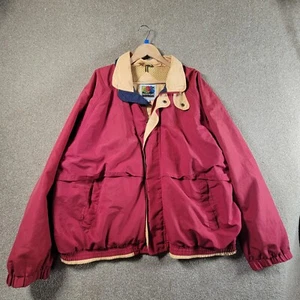 Vintage Mens Fruit of the Loom Red Jacket, Coat, XL - Picture 1 of 9