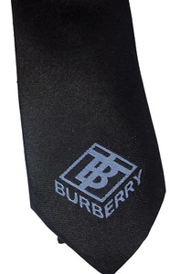 Burberry Seidenkrawatte Manston Eisblau TB Logo Marine England Neu mit Etikett - Bild 1 von 10