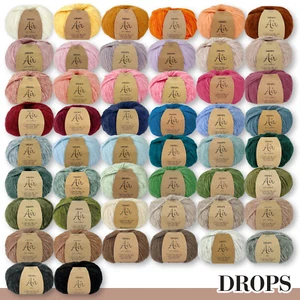 Drops 50 g Air Baby-Alpaka Merinowolle Stricken Wolle Garn Uni Mix 50 Farben - Bild 1 von 52