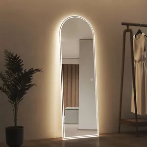 Ganzkörperspiegel Standspiegel mit LED Beleuchtung Oval Wandspiegel Dimmbar - Bild 1 von 15