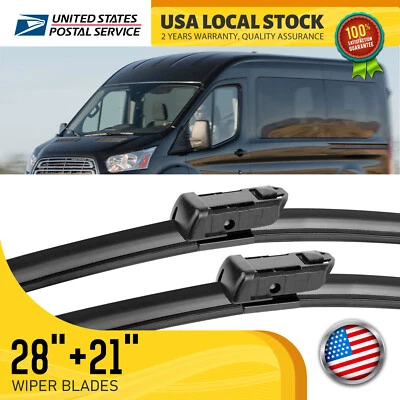 28"+21" Wiper Blades OEM Replacement for Ford Transit-350-150-250 2022-2015 2Pcs - Image 1 of 4