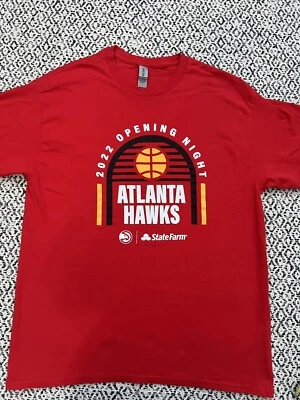 Atlanta Hawks T Shirt Mens Size Large Red NBA 2022 Opening Night Club ATL - Image 1 of 4