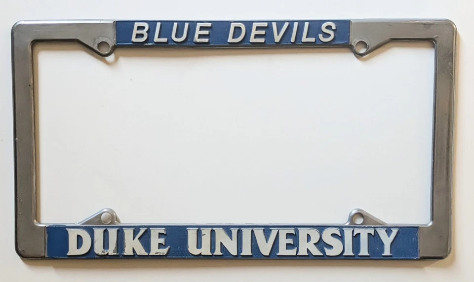 DUKE UNIVERSITY "Blue Devils" Metal License Plate / Tag Frame Holder NCAAF - Image 1 of 2