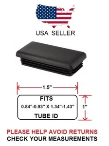 1 X 1 1/2 INCH RECTANGLE TUBING PLUG/END CAP 1" X 1 1/2" - QUANTITY 8 - Bild 1 von 1