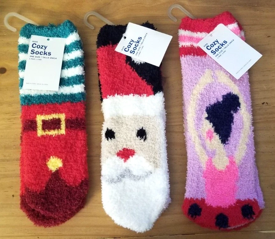 2 Pairs One Size Fits Most Old Navy Women's Cozy Socks - Christmas Elf Shoe