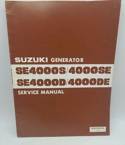 1982 Suzuki SE4000S SE D DE Generator Service Shop Repair Manual  FACTORY OEM  - Picture 1 of 6