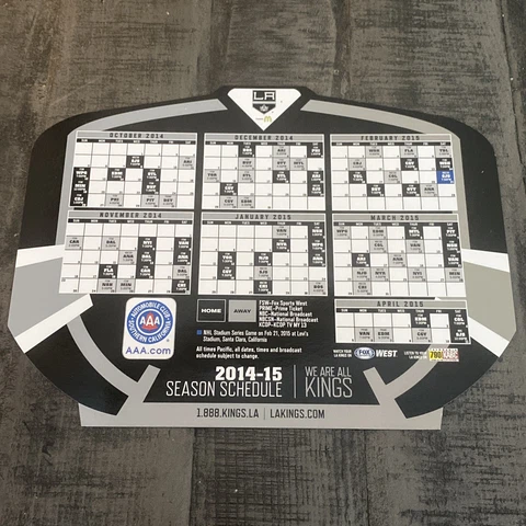 Los Angeles Kings 2014-15 Magnet Season Schedule SGA LA Kings WE ARE ALL KINGS Cover