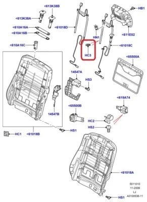 (1) GENUINO LAND ROVER HYV500020 CIRCLIP - Asiento delantero trasero Range Rover 2002-2009 Foto 1 de 2
