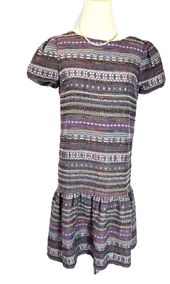 Vestido Brooks Brothers para mujer talla 4 gris con volantes dobladillo mangas cortas oficina Foto 1 de 4