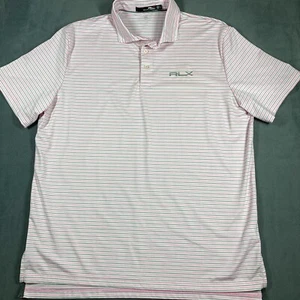 RLX Ralph Lauren Shirt Adult SZ L Striped Golf Poly Spandex Mens - Picture 1 of 8