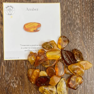 Amber Crystal Single Stone 2-3cms Sacral & Solar Plexus Chakra Balance  - Picture 1 of 3