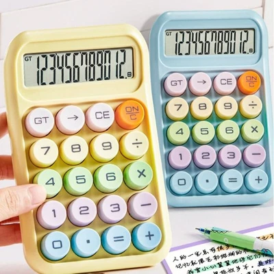 Large Screen Candy Color Calculator 12 Digits Mini Pocket Calculator  School - Image 1 of 4