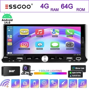 KAM Autoradio 4+64 G1DIN 6.9" DAB Android 14 Carplay GPS NAVI Wifi BT SWC FM RDS - Bild 1 von 13