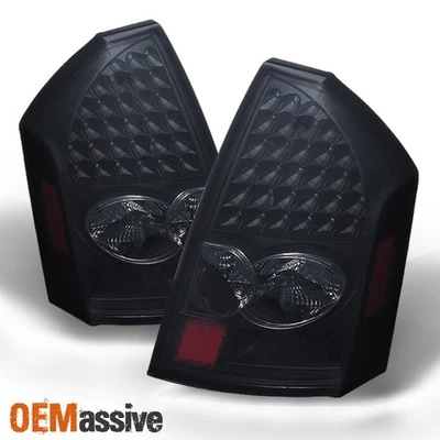 For 2005-2007 Chrysler 300C Black Smoked Rear LED Tail Lights Tail Brake Lamps — 第 1/4 张图片