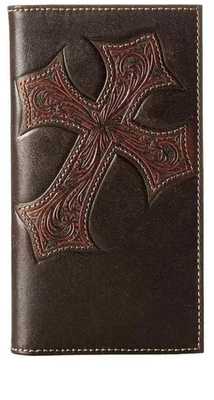 Бумажник мужской Nocona вестерн родео кожа инструмент диагональный крест коричневый N5487044 - Изображение 1 из 4