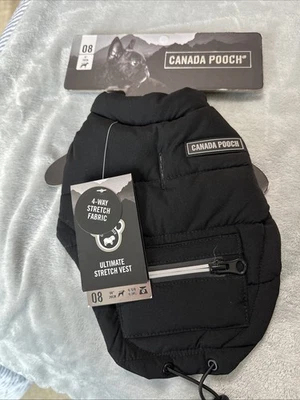 Canada Pooch Ultimate Stretch Vest Puffer Dog Jacket Size  8 Black NWT - Image 1 of 4
