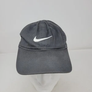 Nike Hat Cap Strap Back Youth Child Gray Cotton Swoosh Athletic Kids Sports - Picture 1 of 7