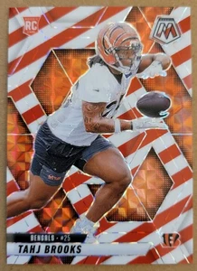 2025 Panini Mosaic TAHJ BROOKS "Red & White Prizm" SP Rookie #400 BENGALS - Bild 1 von 2