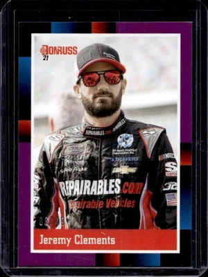 2021 Donruss Jeremy Clements Purple #/49 - Image 1 of 2