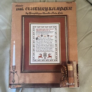 Folleto clásico del siglo XVIII muestrador gráfico aguja artes patrón gráfico 1981 - Imagen 1 de 6