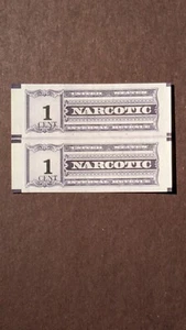 U.S. Narcotic Revenue stamp #RJA105a extra fine mint never hinged line pair - Picture 1 of 2