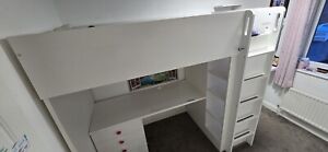 Ikea 2 white Stuva Kids Childrens Loft Bed With Desk And Wardrobe
