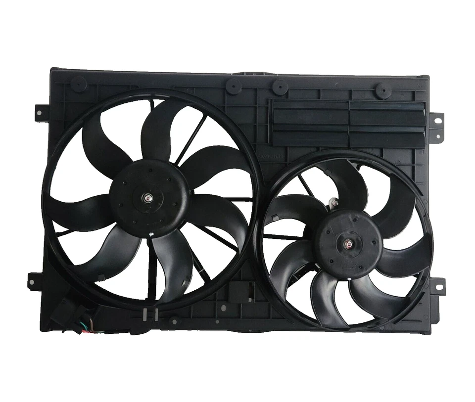 Ventilador de radiador duplo Volkswagen Golf GTI 2008 para modelos com AC - Imagem 1 de 4
